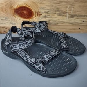 Teva men's 14 Hurricane 3 strap sandals black/gray zelcro outdoor comfort
